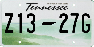 TN license plate Z1327G