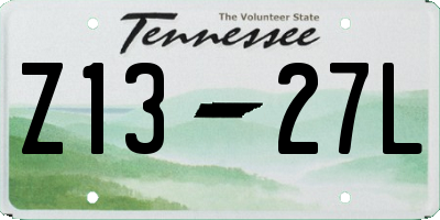 TN license plate Z1327L