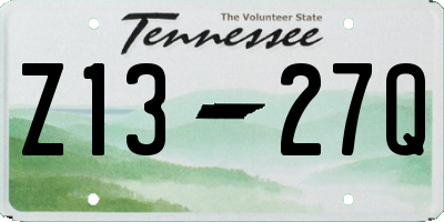 TN license plate Z1327Q