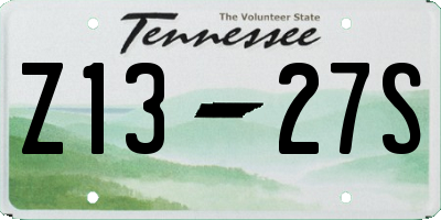 TN license plate Z1327S