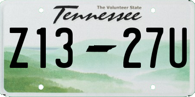 TN license plate Z1327U