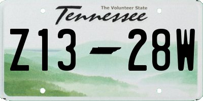 TN license plate Z1328W