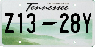 TN license plate Z1328Y