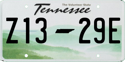 TN license plate Z1329E