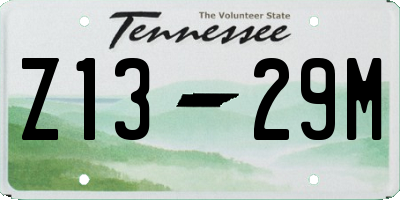 TN license plate Z1329M