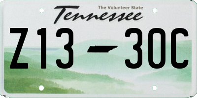 TN license plate Z1330C