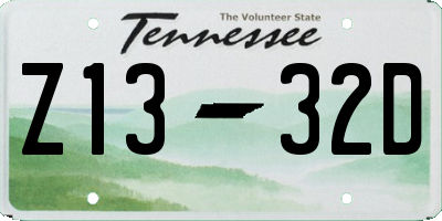 TN license plate Z1332D
