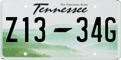 TN license plate Z1334G