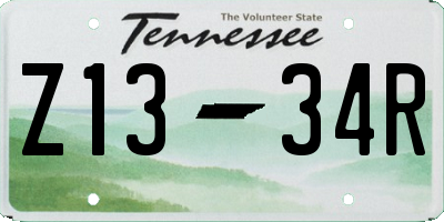 TN license plate Z1334R