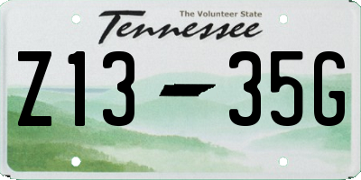 TN license plate Z1335G