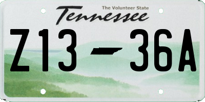 TN license plate Z1336A
