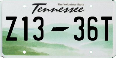 TN license plate Z1336T