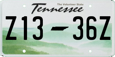 TN license plate Z1336Z