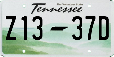 TN license plate Z1337D