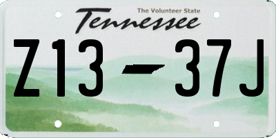 TN license plate Z1337J