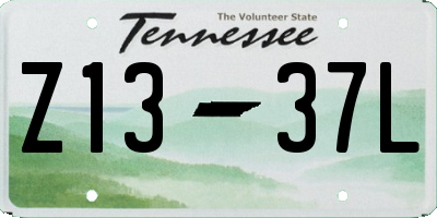 TN license plate Z1337L