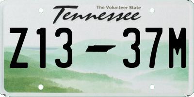 TN license plate Z1337M