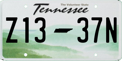 TN license plate Z1337N