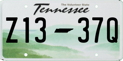 TN license plate Z1337Q