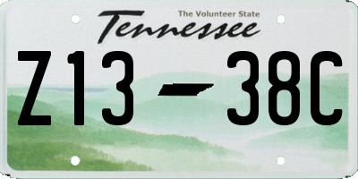 TN license plate Z1338C