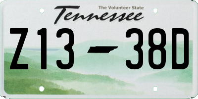 TN license plate Z1338D