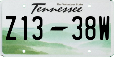 TN license plate Z1338W