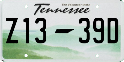 TN license plate Z1339D