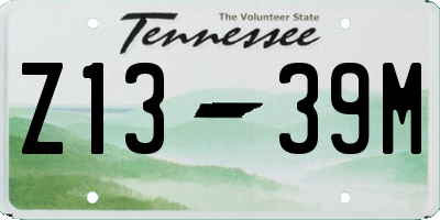 TN license plate Z1339M