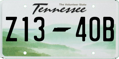 TN license plate Z1340B