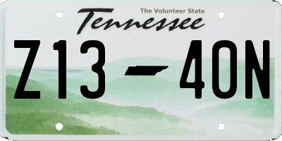 TN license plate Z1340N