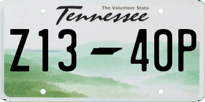 TN license plate Z1340P