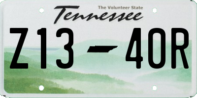 TN license plate Z1340R