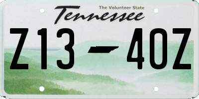 TN license plate Z1340Z