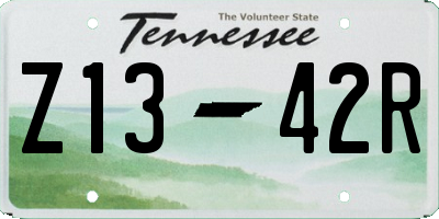 TN license plate Z1342R