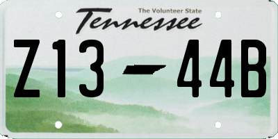 TN license plate Z1344B