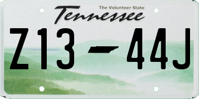 TN license plate Z1344J