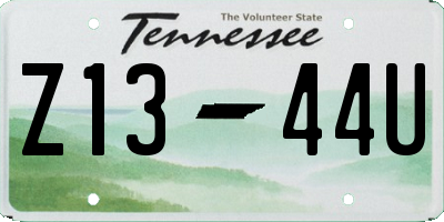 TN license plate Z1344U
