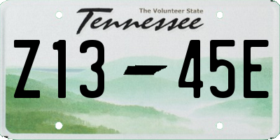 TN license plate Z1345E