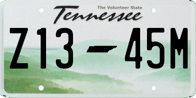 TN license plate Z1345M