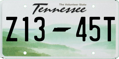 TN license plate Z1345T