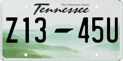 TN license plate Z1345U