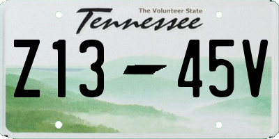TN license plate Z1345V