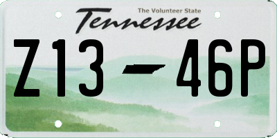 TN license plate Z1346P