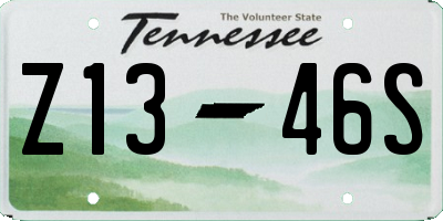TN license plate Z1346S