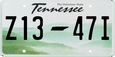 TN license plate Z1347I