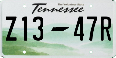 TN license plate Z1347R