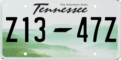 TN license plate Z1347Z