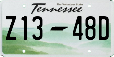 TN license plate Z1348D