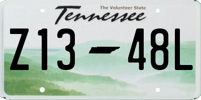 TN license plate Z1348L