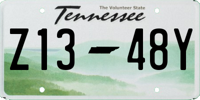 TN license plate Z1348Y
